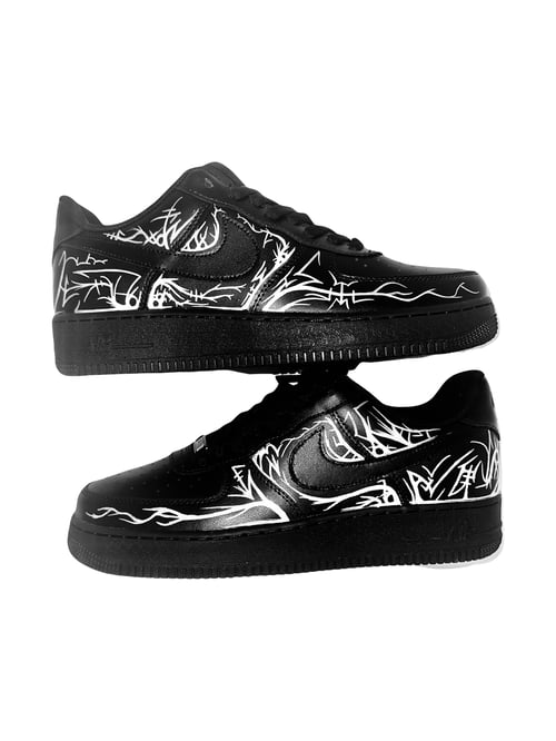 Image of CUSTOM HANDPAINTED AF1 BLACK