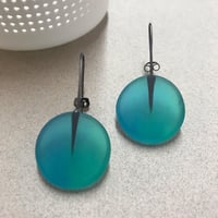 Image 4 of two tone drop earrings (colour options)