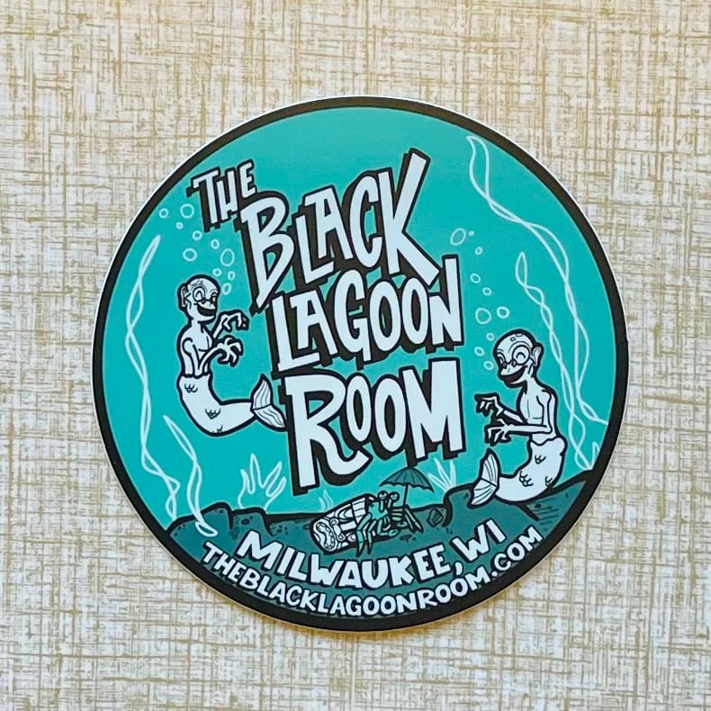 BLACK LAGOON ROOM Fiji Mermaid Logo 4" Vinyl Sticker