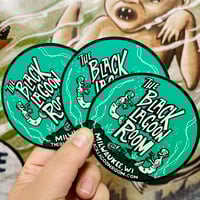 Image 2 of BLACK LAGOON ROOM Fiji Mermaid Logo 4.5" Pulpboard Coasters (Set of 5)