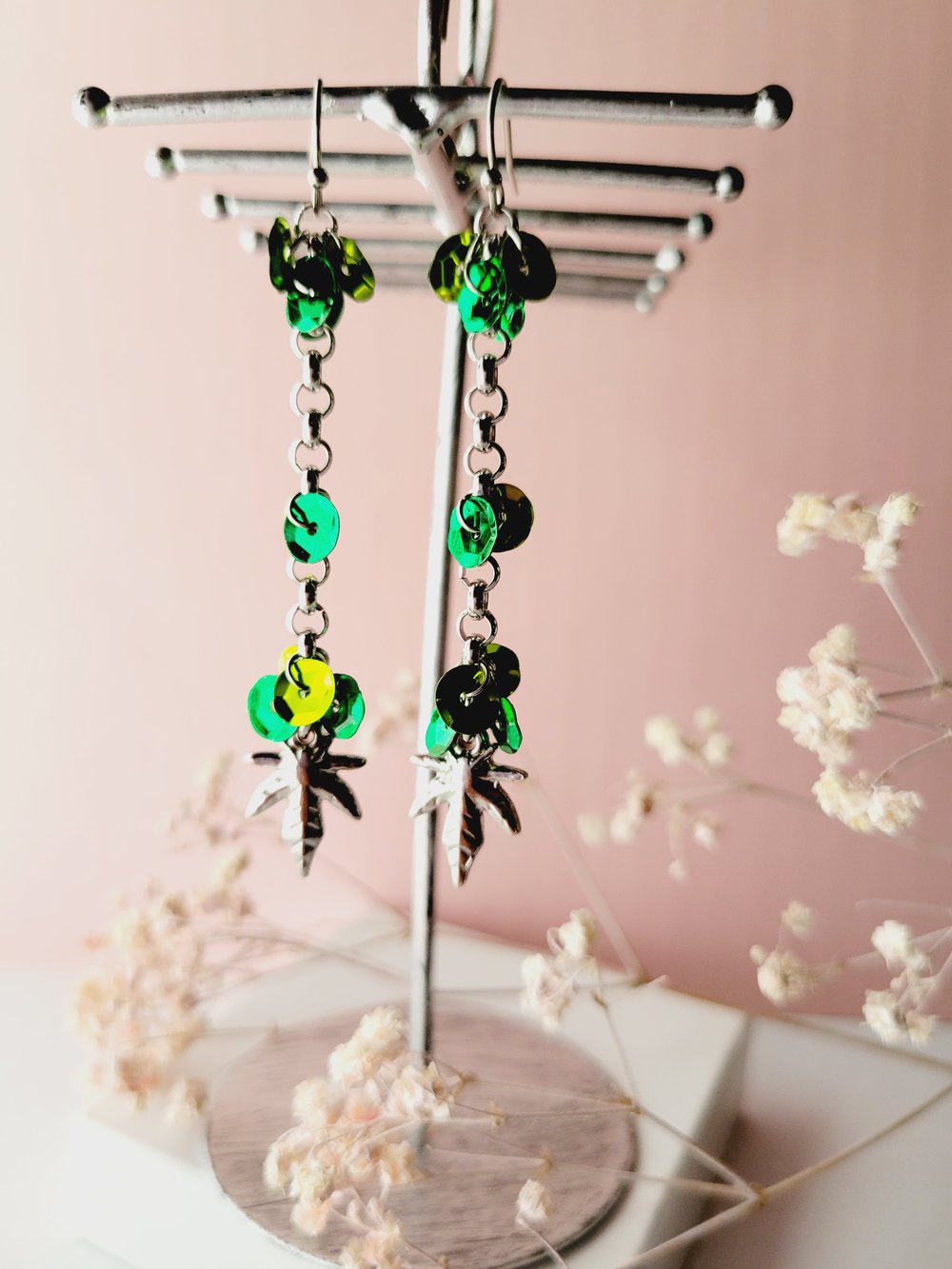 Image of HBC♡ "Candy Kush" Sequin Earrings 