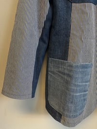 Image 5 of Blazerjakke i jeans og striber (str 40)