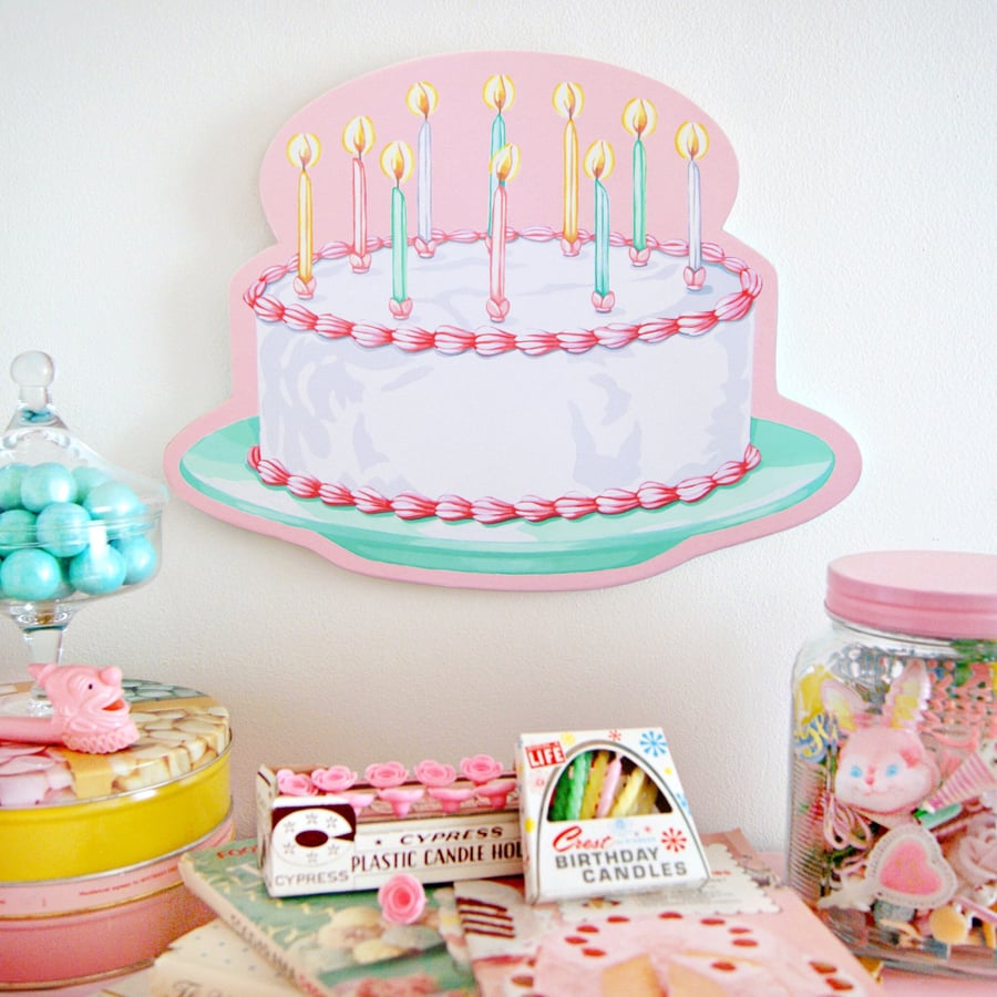 Image of Party cake with candles plaque