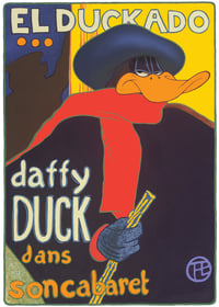 Image 3 of "EL DUCKADO" Daffy Duck dans son Cabaret - Original Painting 1998