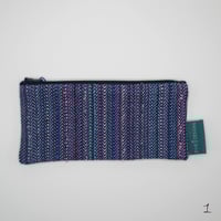 Image 2 of Handwoven and handmade Blue and Pink fancy tweed pencil case variations
