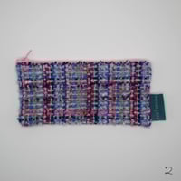 Image 3 of Handwoven and handmade Blue and Pink fancy tweed pencil case variations