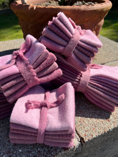 Image of Vintage Strawberry Hand Dyed Wool Bundles - Two sizes