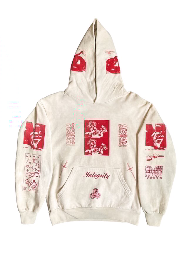 INTEGRITY ROSE FLOWER ESSENCE SPELL HOODIE *ECRU*