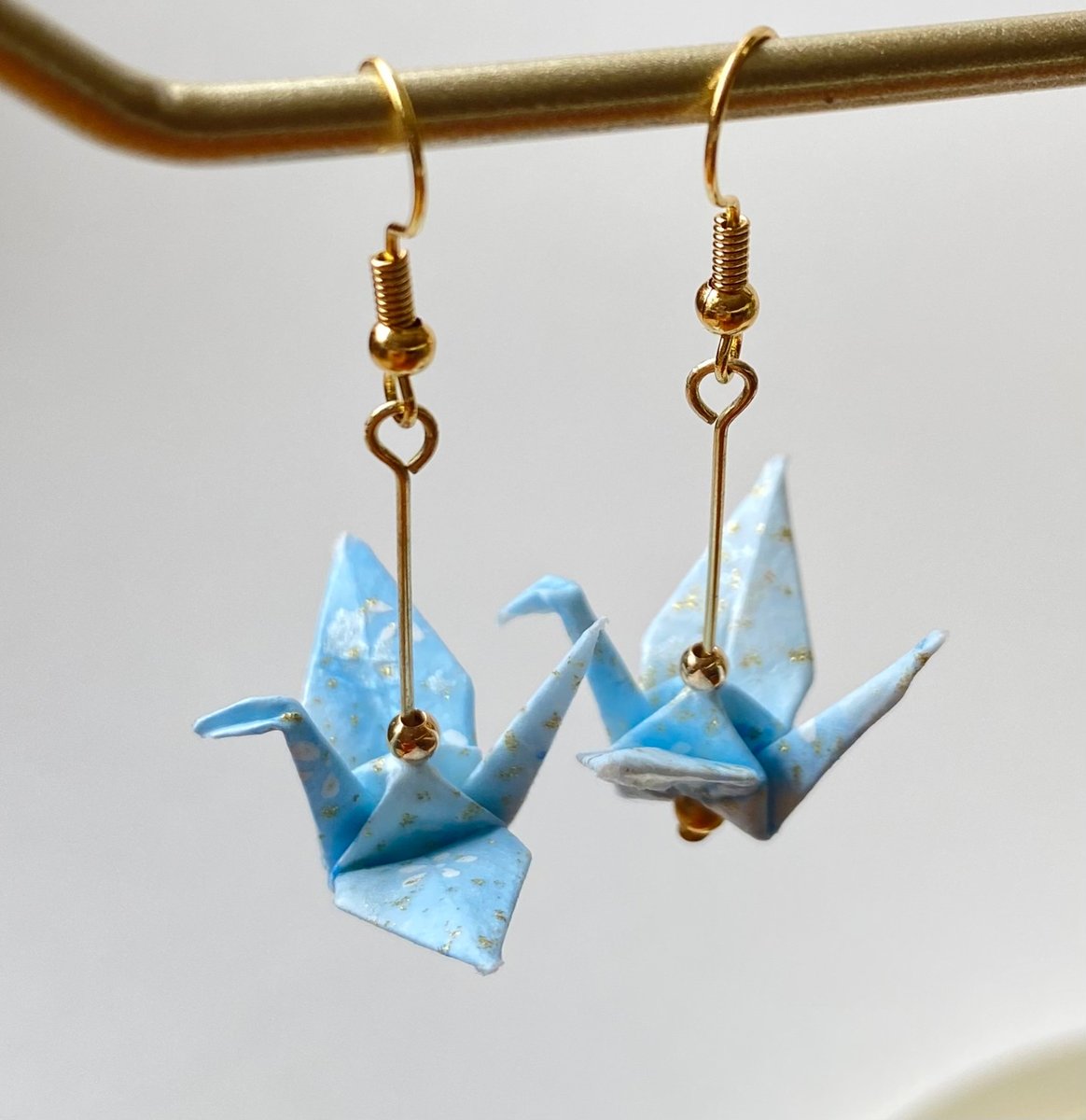 Origami Crane Earrings (Light Blue) | Origami Art Co.