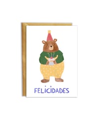 Image 1 of Oso muffin - Tarjeta de Felicitación 2 idiomas