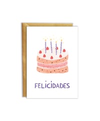 Image 1 of Tarta - Tarjeta de Felicitación 2 idiomas