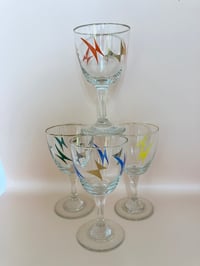 Image 1 of Set of Four Mid Century Wine Glasses