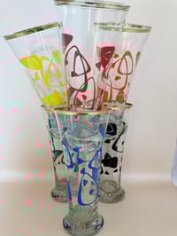 Image 1 of Mid Century Atomic Pattern High Ball Glasses