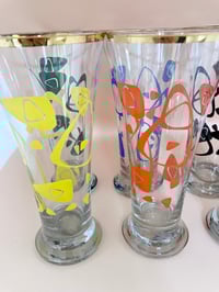 Image 4 of Mid Century Atomic Pattern High Ball Glasses
