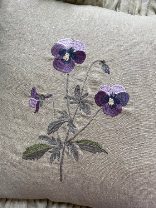 Image of Embroidered Viola Cushion