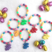 Easter bracelet, Easter gift, bunny bracelet, bunny gift, stretchy bunny bracelet