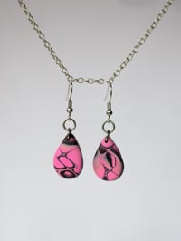 Pink Double Helix Dangles