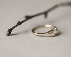 Image of 18ct gold ,Fleur de Lys rose-cut diamond ring (LON227)