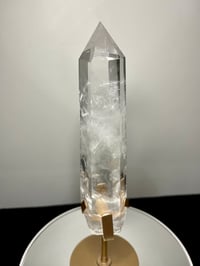 Image 9 of Polished Clear Quartz Crystal Point In Custom Stand #2866