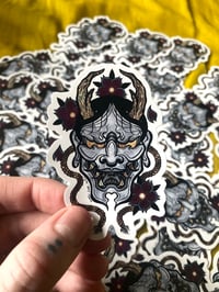 Image 1 of Hannya Mask 3" Japanese Tattoo Sticker