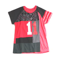 Image 1 of red black patchwork courtneycourtney 11 10/12 eleven 11th eleventh birthday baseball top raglan