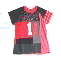 Image 2 of red black patchwork courtneycourtney 11 10/12 eleven 11th eleventh birthday baseball top raglan