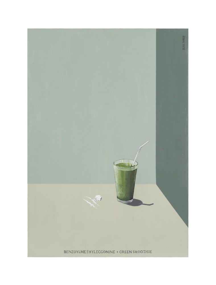 Benzoylmethylecgonine and Green Smoothie - [unframed print 1/50]