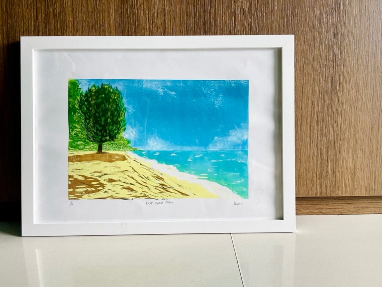 East Coast Plan (Handmade relief print)