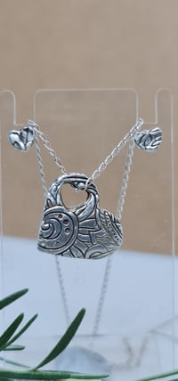 Image 1 of Silver Have a Heart Pendant & Stud Earrings(SJ042)