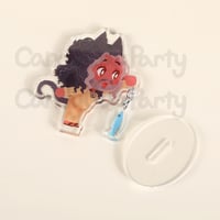 Image 2 of Kitty Ed with Fish- 3 inch double sided acrylic standee (OFMD)