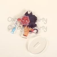 Image 3 of Kitty Ed with Fish- 3 inch double sided acrylic standee (OFMD)