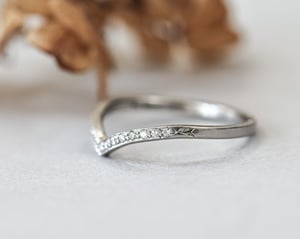 Image of Platinum white diamond semi-eternity wishbone ring