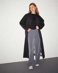 Wrwea Assa Trench Coat in Black with Stripe Lining