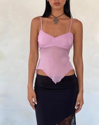 Ovacv Carmeline Longline Cami Top in Shimmer Pink