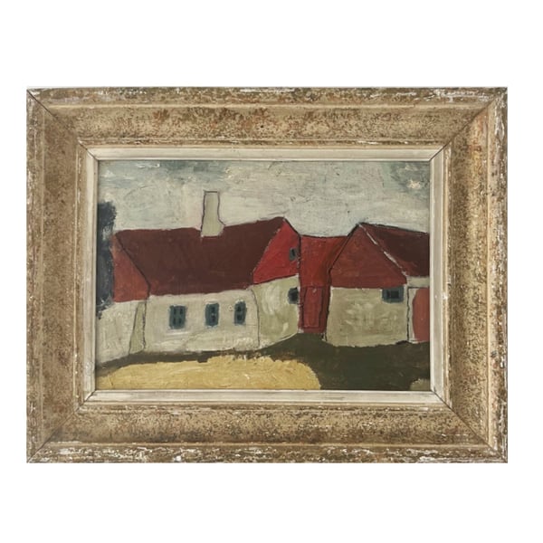 Image of Swedish School Painting, 'Skane Farmhouse.'