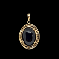 Image 1 of 10 K Ancient Frame Cabochon Pendant 