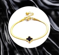 Image 7 of Gold Four Leaf Clover Bracelet
