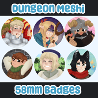 Image 1 of Dungeon Meshi 58mm Badges