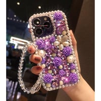 Rhinestone Flower Bracelet Phone Case