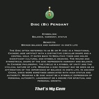 Image 4 of 10K Fu Fuku Fortune Zhong Disc Pendant Strong Green Jade