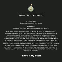 Image 4 of 10K Fu Fuku Fortune Zhong Disc Pendant Light Green Jade