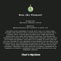 Image 4 of 10K Fu Fuku Fortune Zhong Disc Pendant Marbled Jade