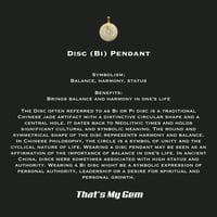 Image 4 of 10 K Big Disc Good Luck Pendant With Crystal Center