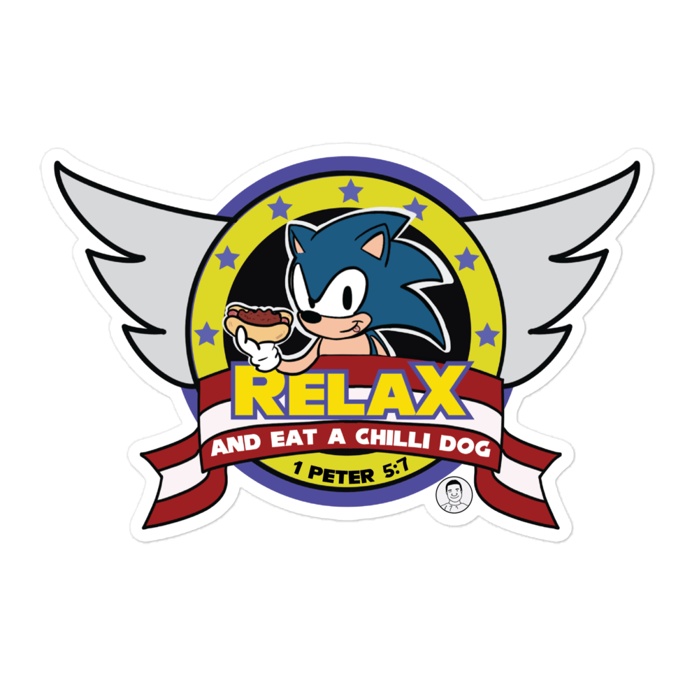 Image of Relax and eat a chilli dog sticker