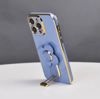 Image 2 of Blue Flower Pinwheel Case with Hidden Stand