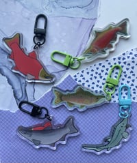 Image 2 of Pink Salmon Keychain 