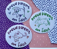 Image 2 of "Proud Parent Of An Idiot (Cat)" sticker- Overqualifieddog 