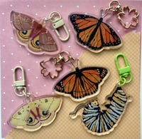 Image 2 of Monarch/Viceroy Batesian Mimicry Keychain 