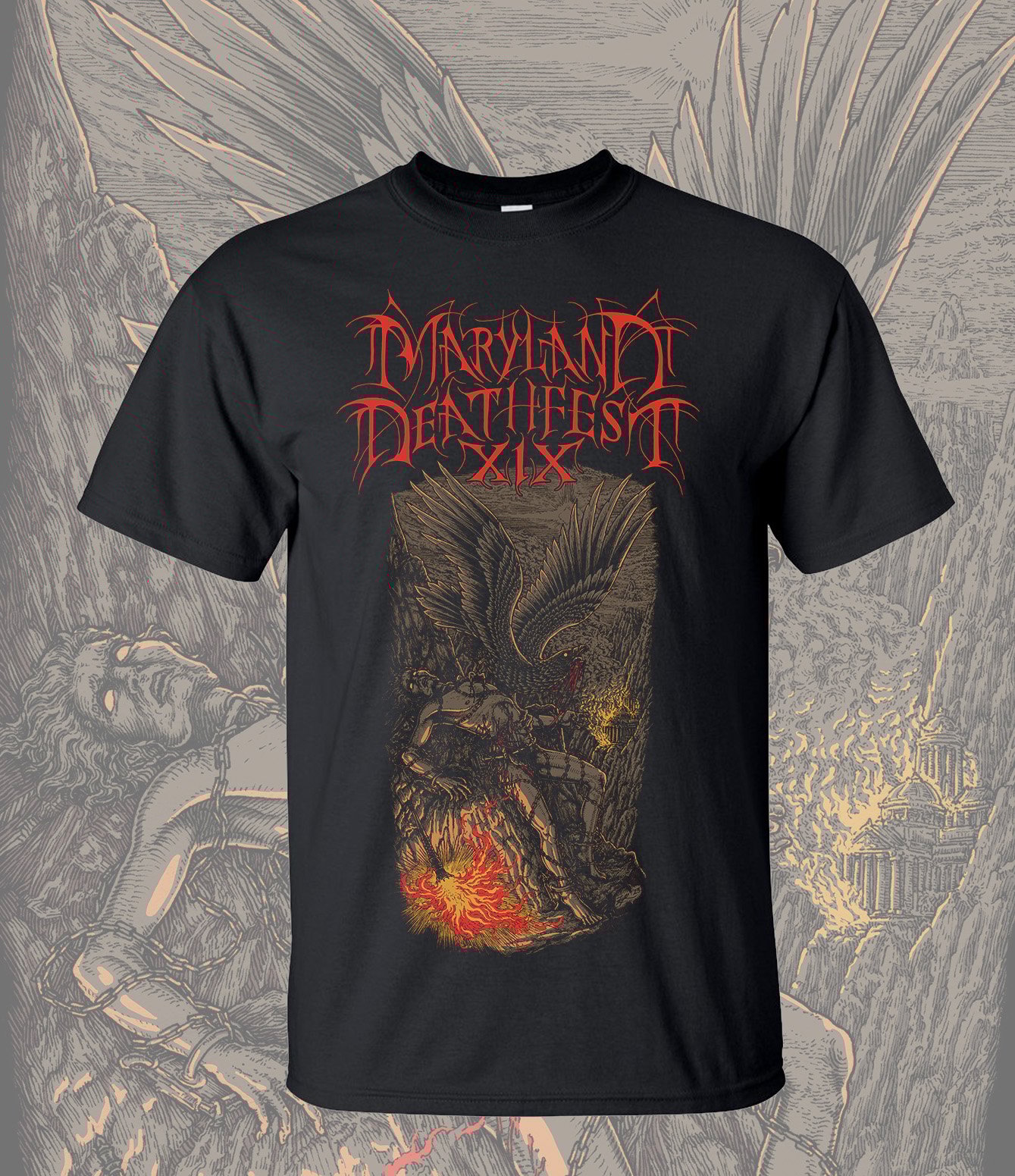 MDF XIX 2024 Black T-shirt (color print) | Deathfest Merch
