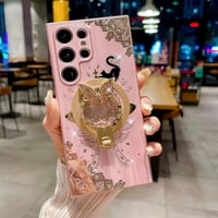 Image 1 of Diamond Butterfly Bracket Phone Case w/ Stand